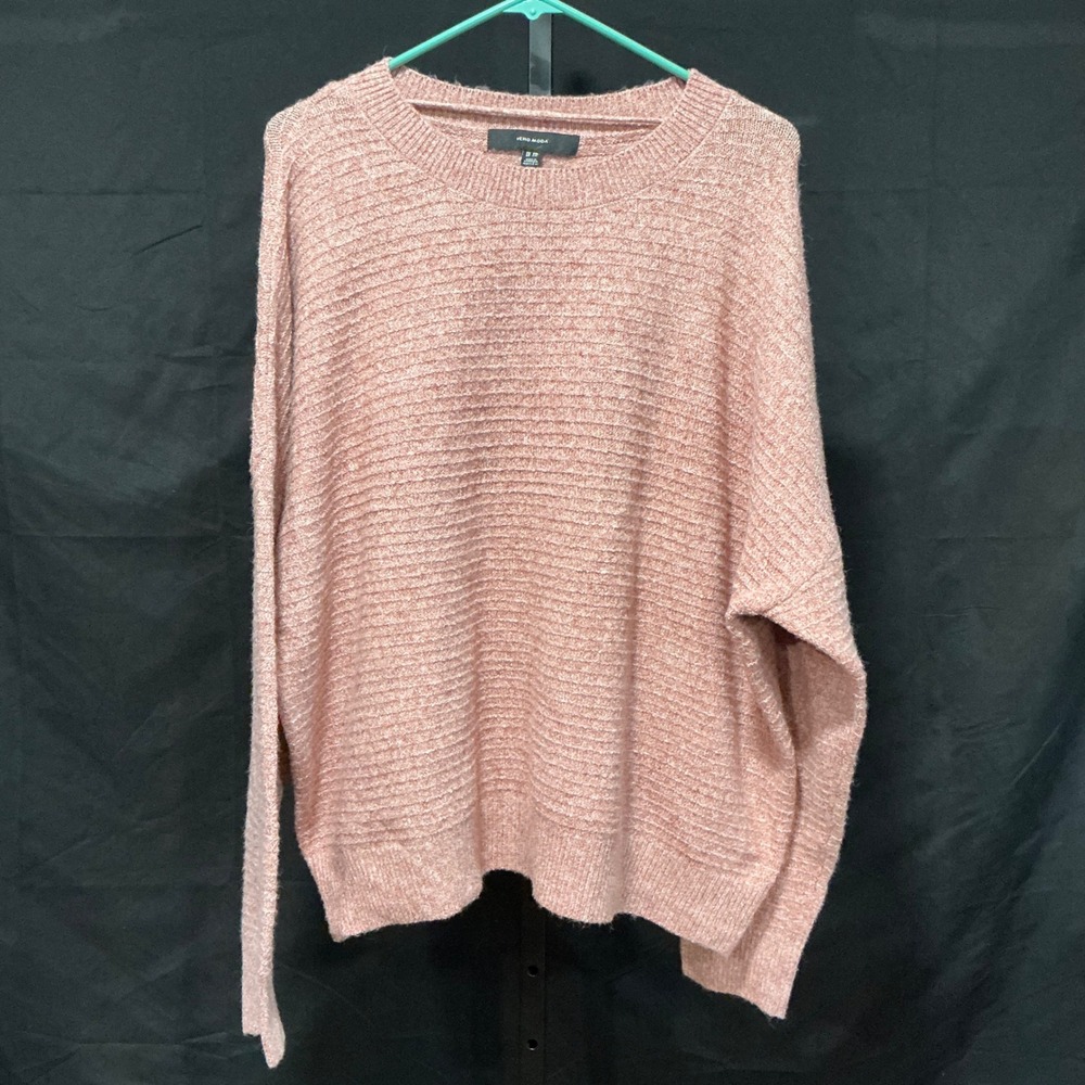 Vero Moda Women's XXL Pink Marl‎ Textured Knit Sweater Pullover